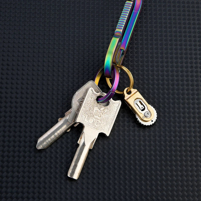 Mini Brass Keychain Outdoor Camping Tool Folding Knife Cutter EDC Pocket Knife 07FC0E-D4 - KOEEK