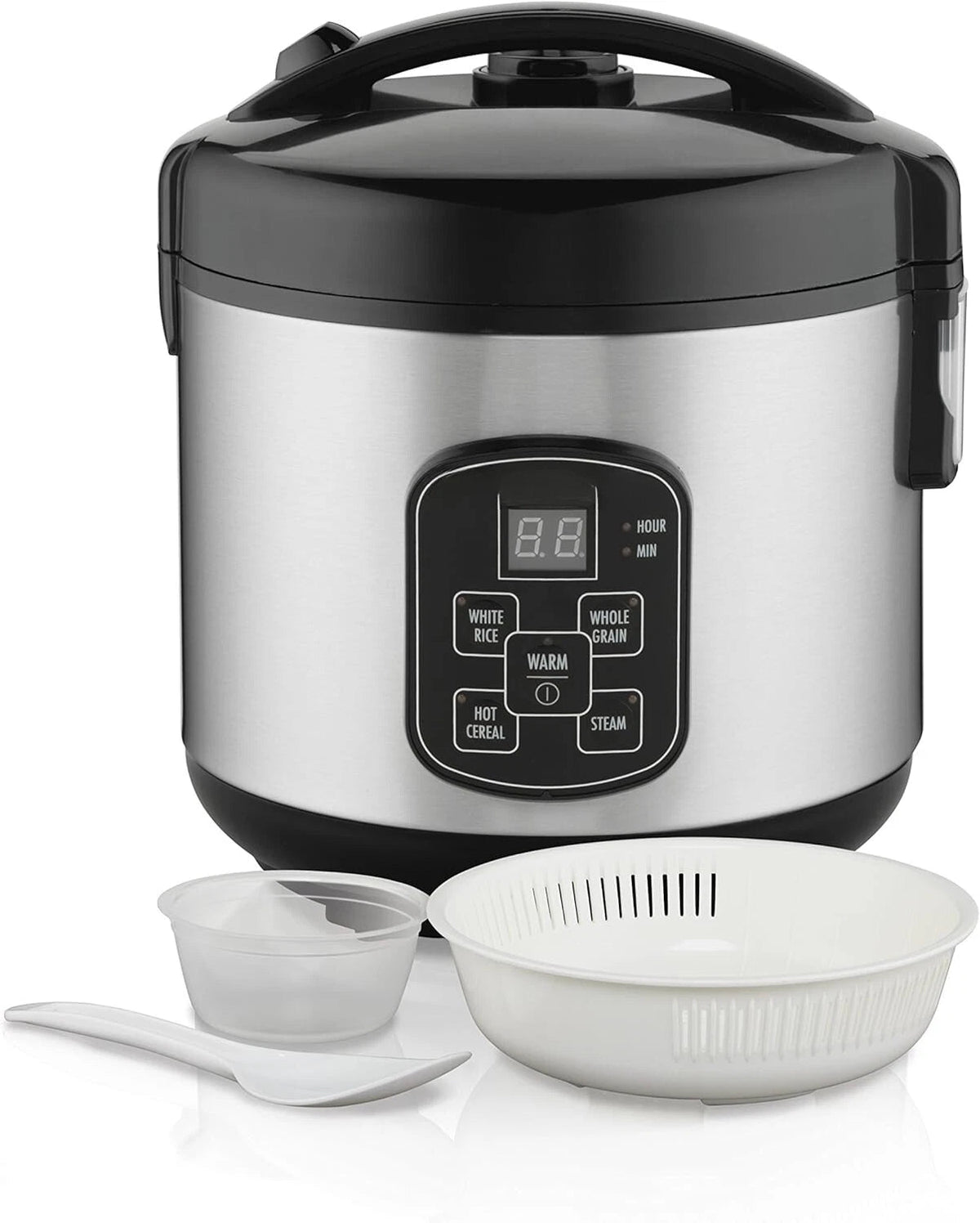 Digital Programmable Rice Cooker and Food Steamer, Stainless Steel 07FC0E-D4 - KOEEK