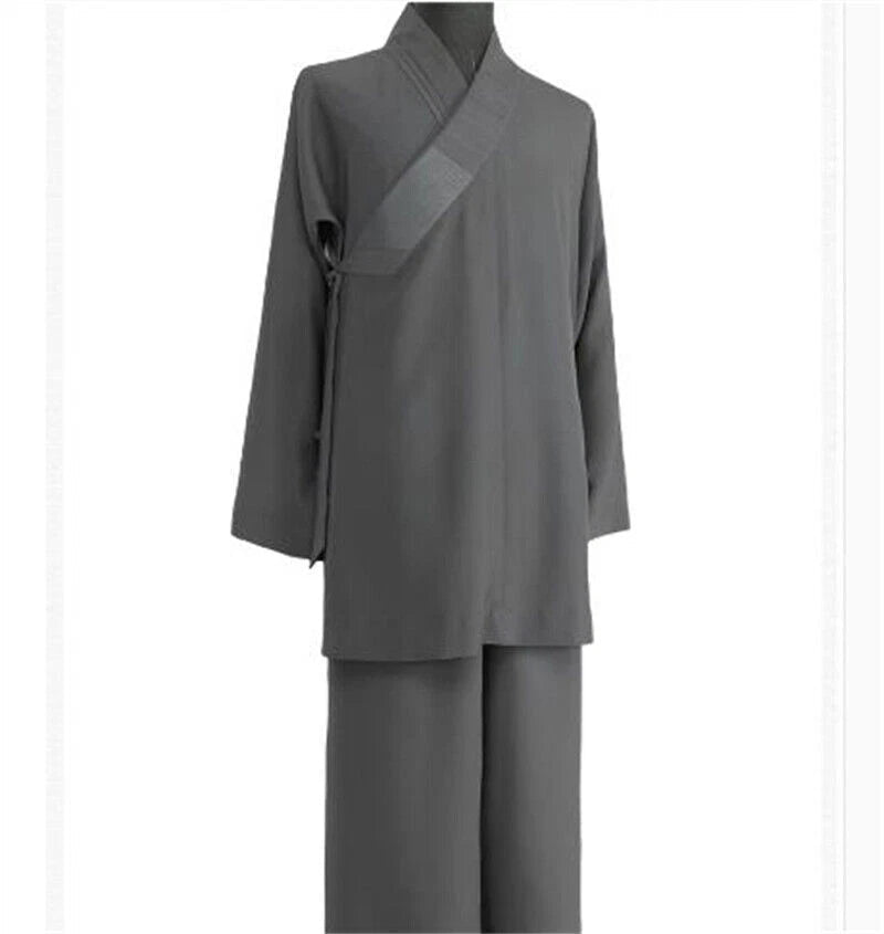 Buddhist Shaolin Monk Robe Linen Kung Fu Suit Meditation Uniforms Full Set 07FC0E-D4 - KOEEK