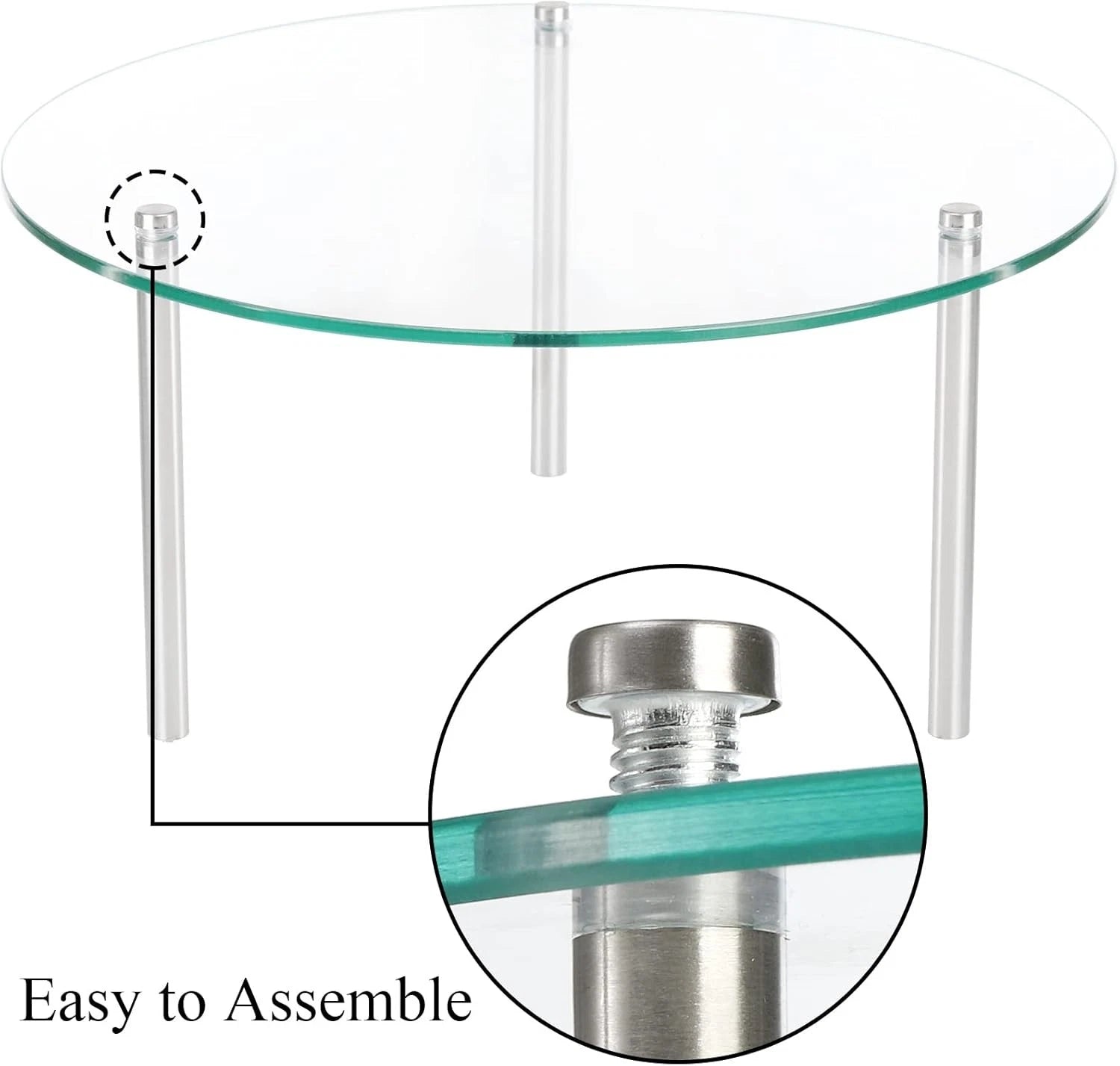 3 Pcs Tempered Glass Cupcake Stands ,9,11,12.6 Inch Round Food Display Stand 07FC0E-D4 - KOEEK