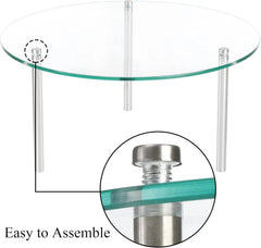 3 Pcs Tempered Glass Cupcake Stands ,9,11,12.6 Inch Round Food Display Stand 07FC0E-D4 - KOEEK
