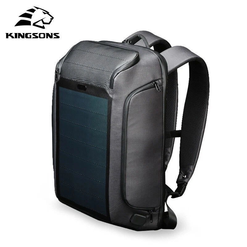 Men's Kingsons Beam Backpack Security Travel Bag Solar Panel Charging Efficiency 07FC0E-D4 - KOEEK