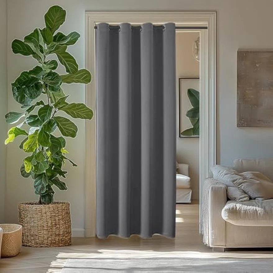 Blackout curtains, 80 inches long, (1 piece, gray, 34 inches × 80 inches) 07FC0E-D4 - KOEEK
