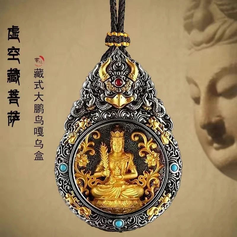 Jambhala Ksitigarbha Samantabhadra Tibetan Gilded Copper Pendant Zodiac Amulet 07FC0E-D4 - KOEEK