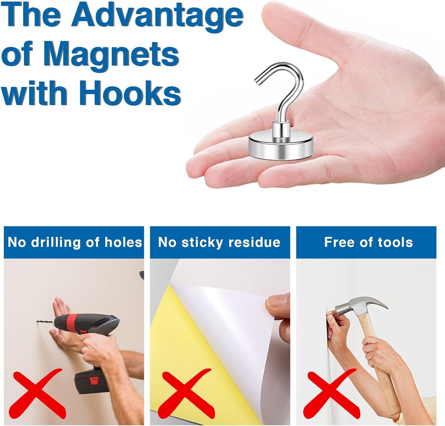 new LOVIMAG Strong Magnetic Hooks, 100LBS Magnet Hooks for Cruise 110lbs, Silver LOVIMAG - KOEEK