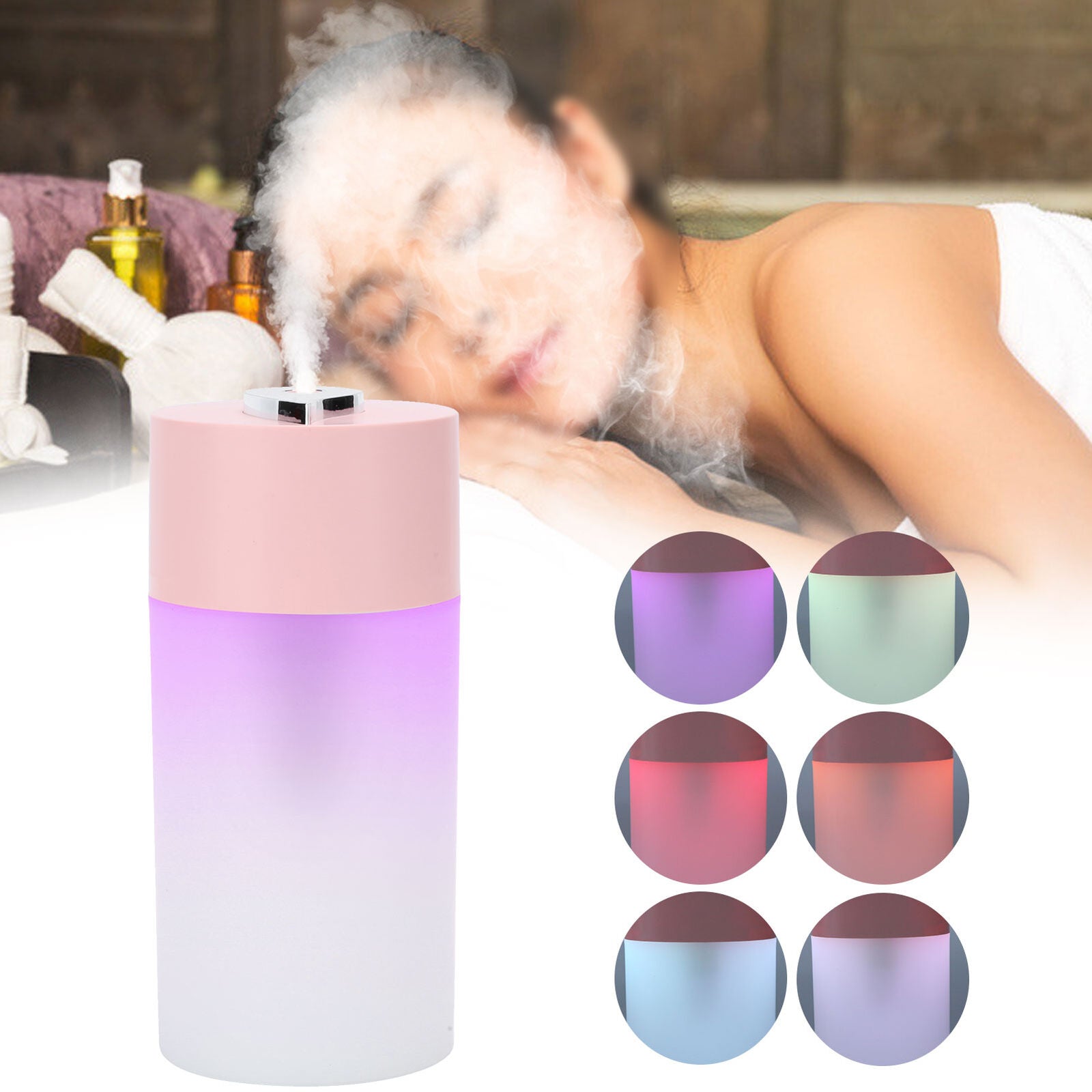 new Humidifier Air Humidifier Noiseless Capacity Essential Oil Diffuser (Pink ) HGF koeek - KOEEK