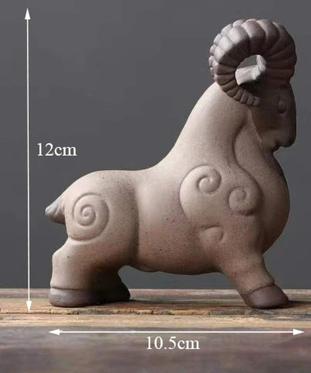 Purple Clay Goat Tea Pet Ornaments Ceramic Animal Figurine Tea Tray Accessories 07FC0E-D4 - KOEEK