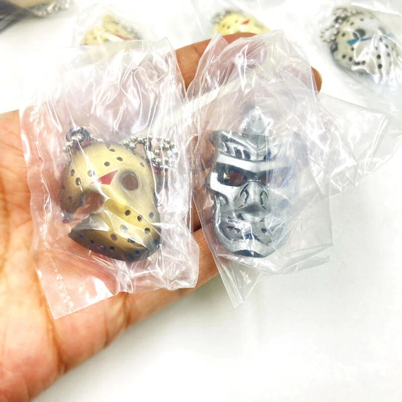 Friday the 13th Jason Voorhees Mask Keychain Set Of 10 1.75"  Tomy Takara TOMY_TAKARA - KOEEK