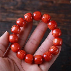 Full Oil Transparent Agarwood Prayer Beads Amber Wood Bracelet Red Pine Jewelry 07FC0E-D4 - KOEEK