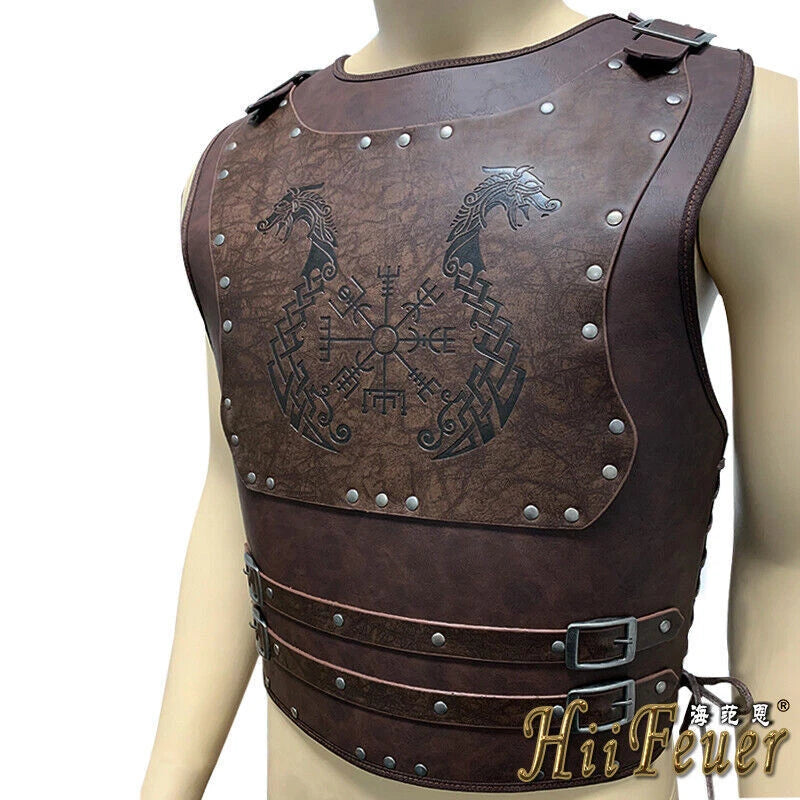 Adjustable Viking Warrior Armor Embossed Larp Outfit Medieval Vest Halloween Cos 07FC0E-D4 - KOEEK