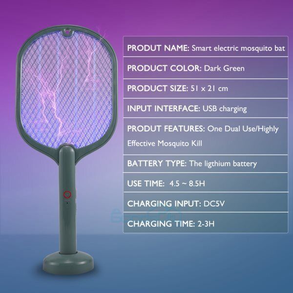 nye Raqueta Electrica Para Matar Moscas Y Mosquitos Matamoscas Con Luz LED Indicador