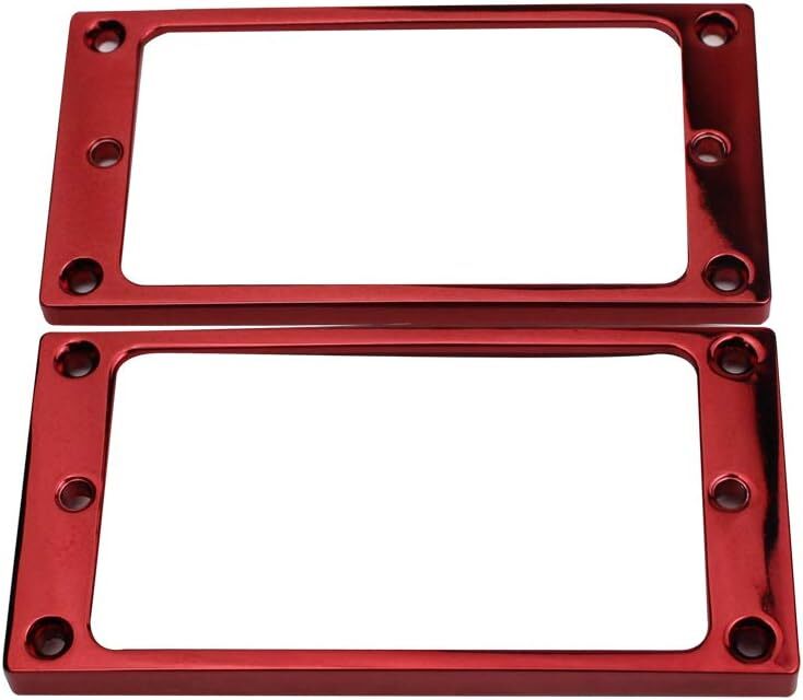 new Guyker Flat Metal Humbucker Pickup Mounting Ring Set - Bridge Neck Rose Red GUYKER - KOEEK