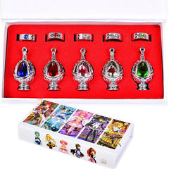 Anime Puella Magi Madoka Magica Soul Gem Necklace Ring Cosplay Prop Set 07FC0E-D4 - KOEEK