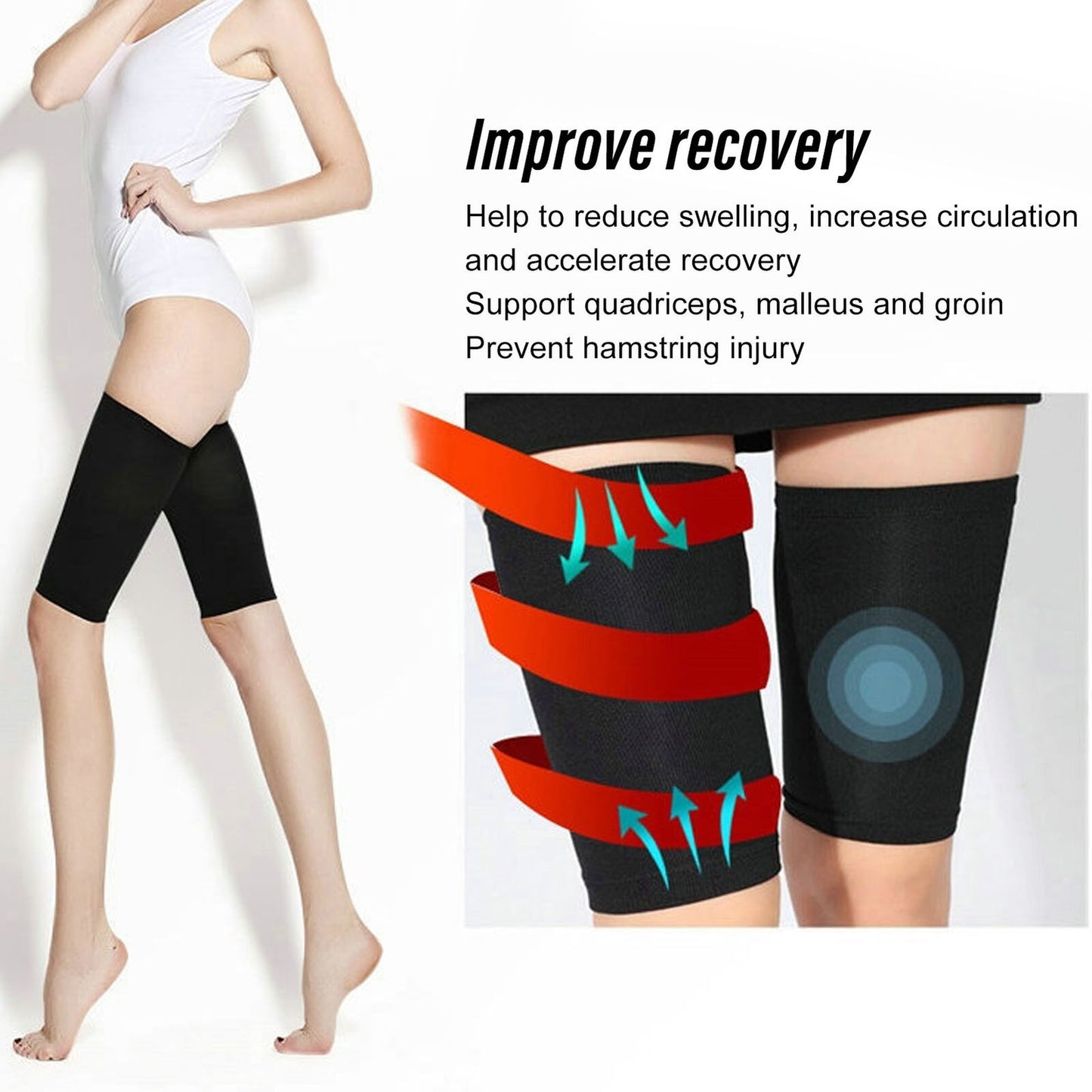 new Thigh Compression Sleeves Accurate Support Reduce Swelling Thigh Brace Wrap ABE koeek - KOEEK