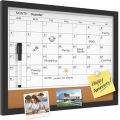 new MaxGear Dry Erase Board Calendar Whiteboard for Wall, 17” 13"W x 17"H, Black MAXGEAR - KOEEK