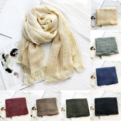 Crinkled Cotton Muslim Hijab Scarf Women Shawl Wrap Head Scarves Glitter Sequins 07FC0E-D4 - KOEEK