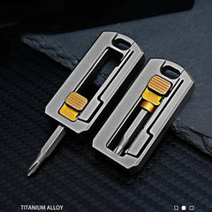 EDC Titanium Alloy Screwdriver Holder Storage Box Dismantling Portable Tools 07FC0E-D4 - KOEEK
