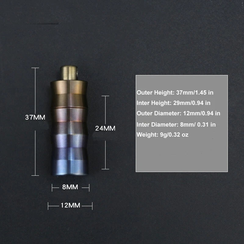 Titanium Waterproof Pill Box Organizer Container Case Storage Tank EDC Key chain 07FC0E-D4 - KOEEK