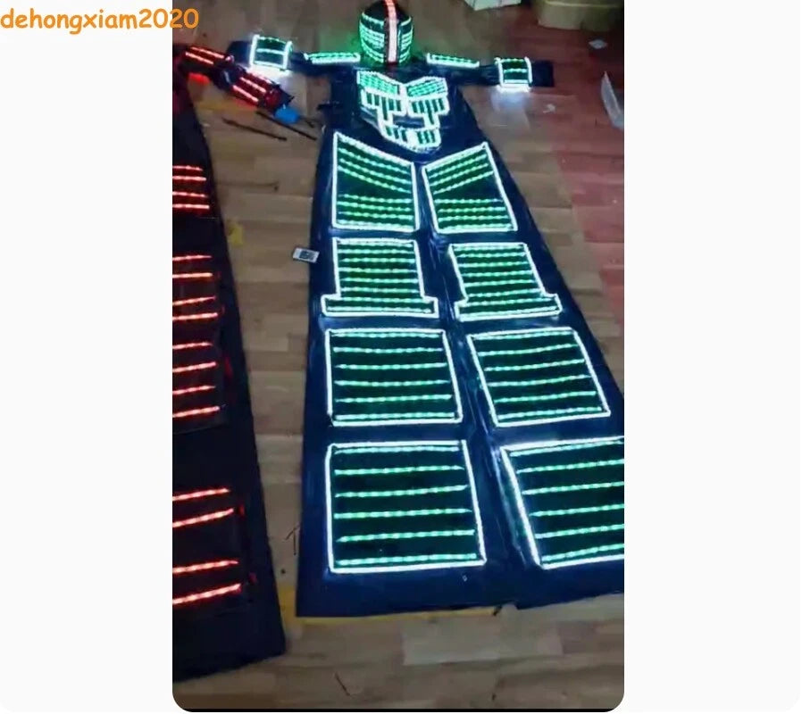 7 Color LED Change Robot Costume Clothing Suit Illuminated Dance Remote Control 07FC0E-D4 - KOEEK