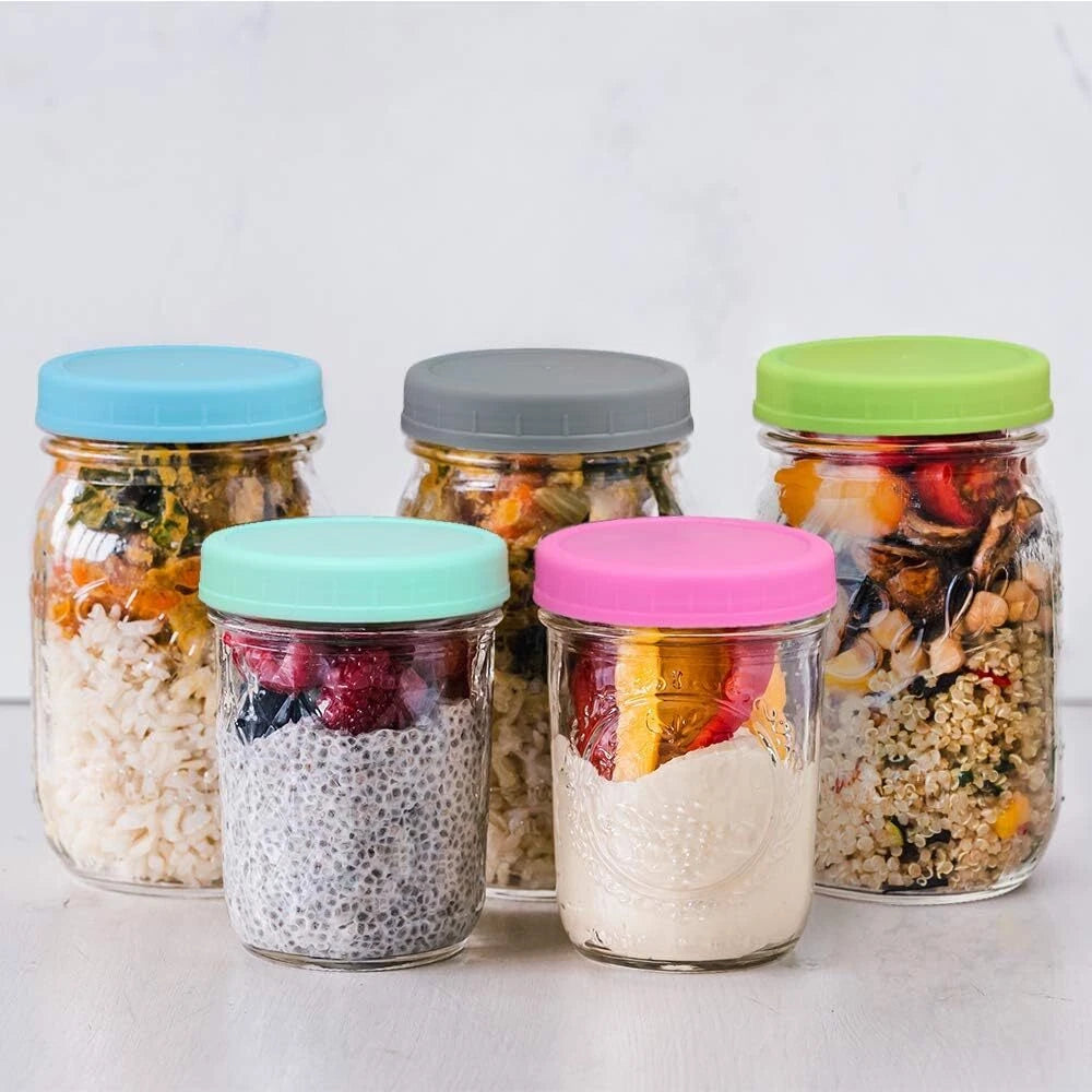 [16 Pack] Colored Plastic Mason Jar Lids Fits Ball, Kerr & More 07FC0E-D4 - KOEEK