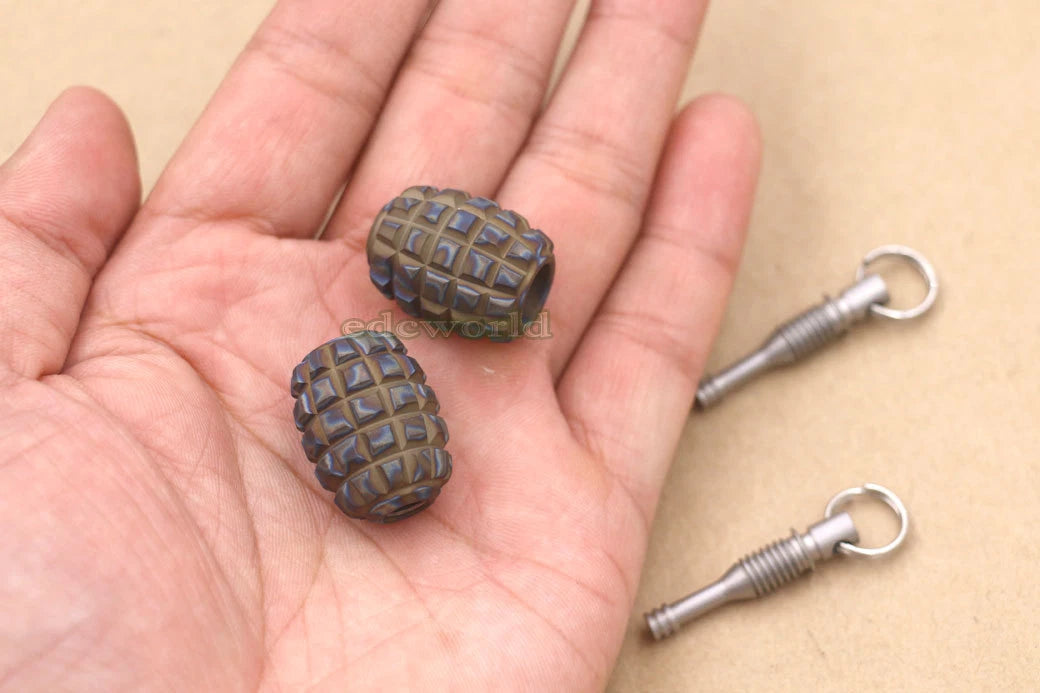 Titanium Alloy Parachute Cord Lanyard Knife Bead Key Chain Pendant DIY EDC  Tool 07FC0E-D4 - KOEEK