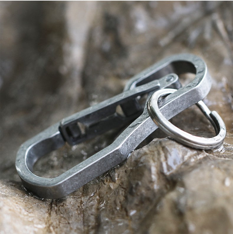 Titanium Alloy Mechanics Key Carabiner Hanging Waist Keychain Outdoor EDC Buckle 07FC0E-D4 - KOEEK