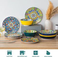 Salad Plate Set (6-8.5 inches), Ceramic Dessert Plate, Small Dinner Plate Set. 07FC0E-D4 - KOEEK