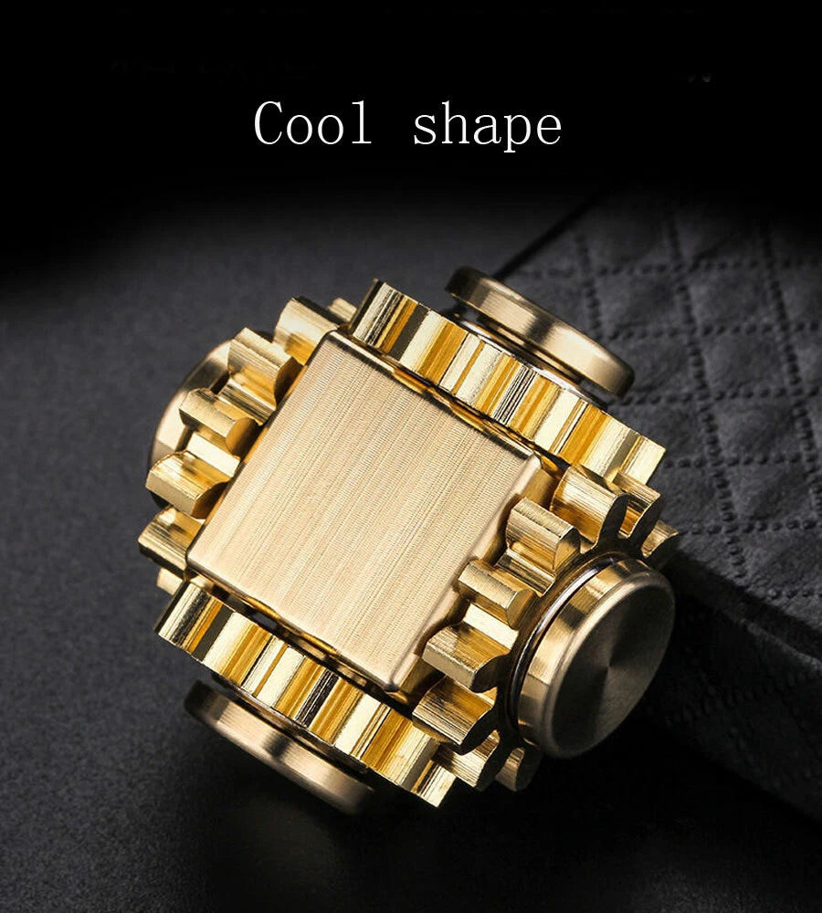 EDC Gear Linkage Brass Gyroscope Fingertips Spinning Top Gearwheel Gyro Toy Tool 07FC0E-D4 - KOEEK