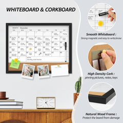 new MaxGear Dry Erase Board Calendar Whiteboard for Wall, 17” 13"W x 17"H, Black MAXGEAR - KOEEK