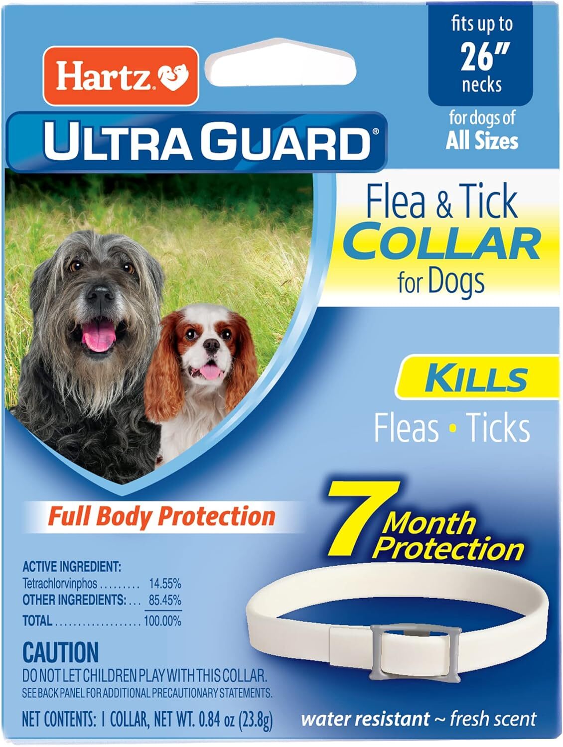 new Hartz UltraGuard Flea & Tick Collar for Dogs and 26 Inch (Pack of 1), White HARTZ - KOEEK