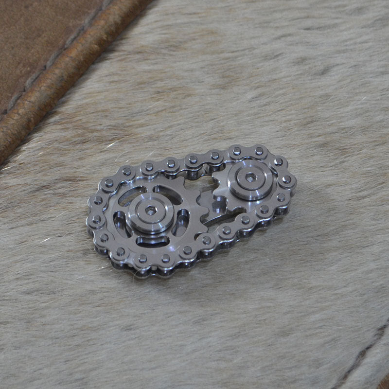 Fingertip Gyro Chain Flywheel Sprocket EDC Stainless Steel Toy Gear Spinner Gift 07FC0E-D4 - KOEEK