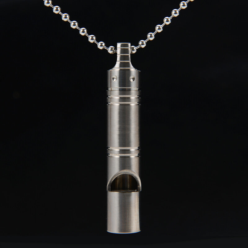 Outdoor Edc Loud TC4 Titanium Whistle With Cord Emergency Hiking Camping Whistle 07FC0E-D4 - KOEEK
