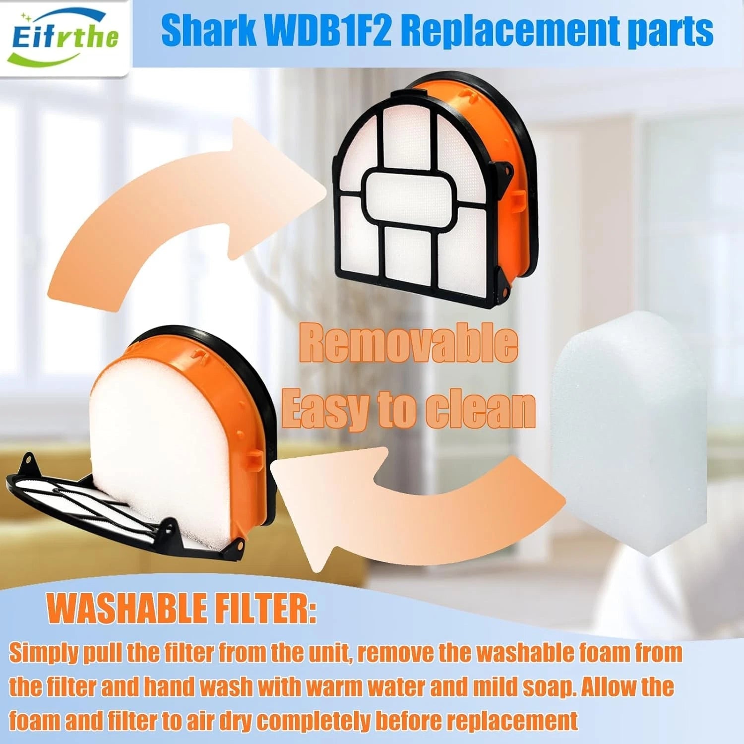 Replacement brush roller and filter set, 3-in-1 vacuum cleaner,comparison parts 07FC0E-D4 - KOEEK