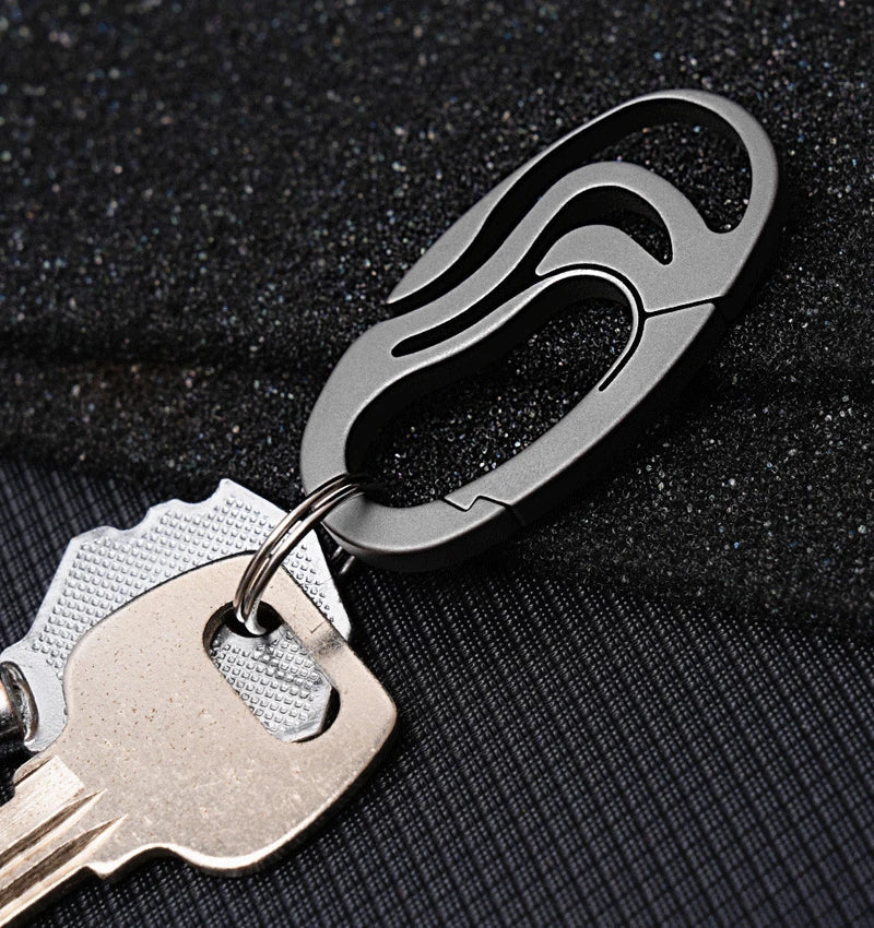 EDC Titanium Creative Waist Hanging Keychain Carabiner Portable Outdoor Buckle 07FC0E-D4 - KOEEK