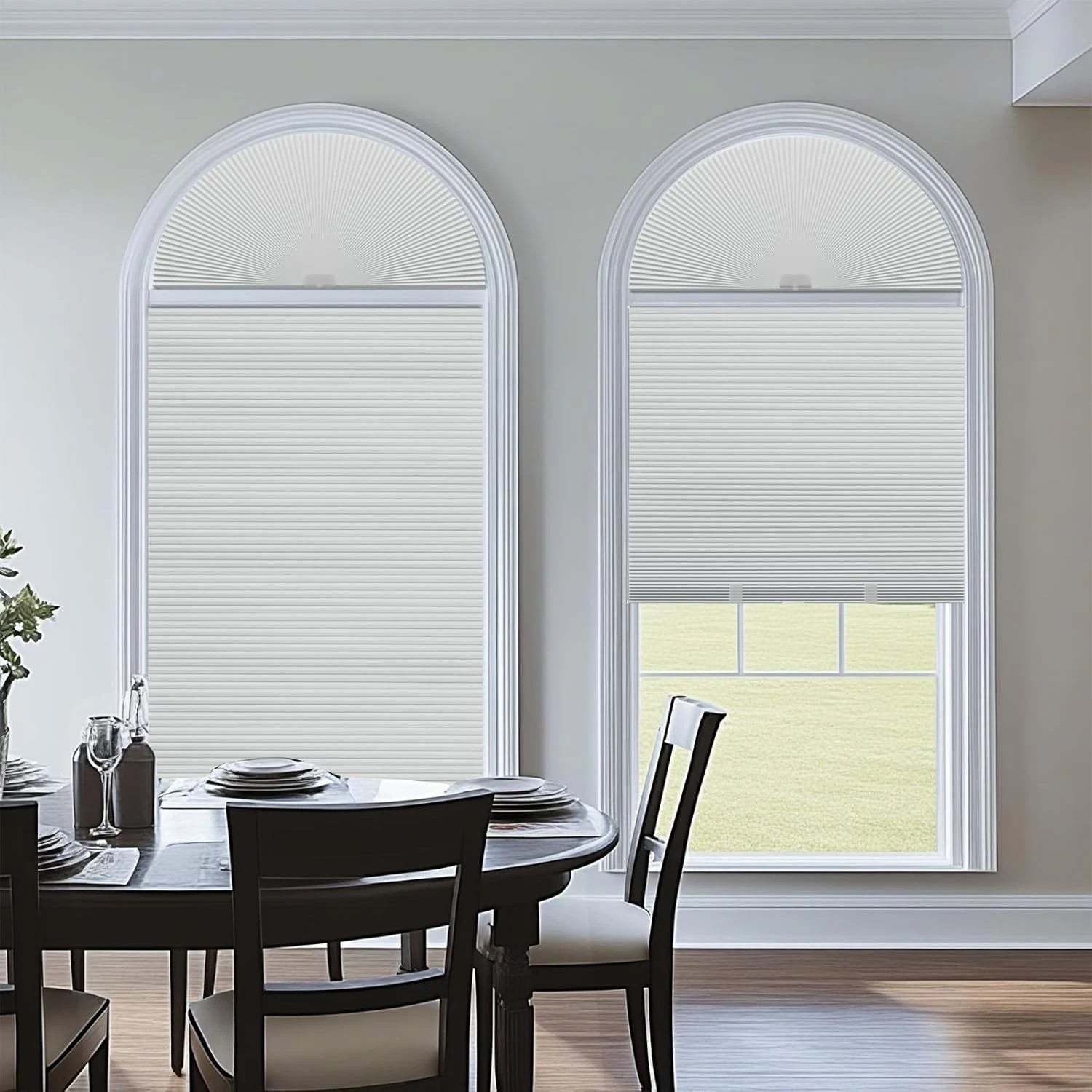Long blackout arched curtain, blackout type, half-moon shape (radius: 24 inches) 07FC0E-D4 - KOEEK