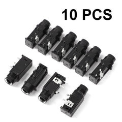 10 Pcs 1/4" 6.35mm Headphone Mono Jack 3 Pins PCB Panel Mount Socket Connectors 07FC0E-D4 - KOEEK