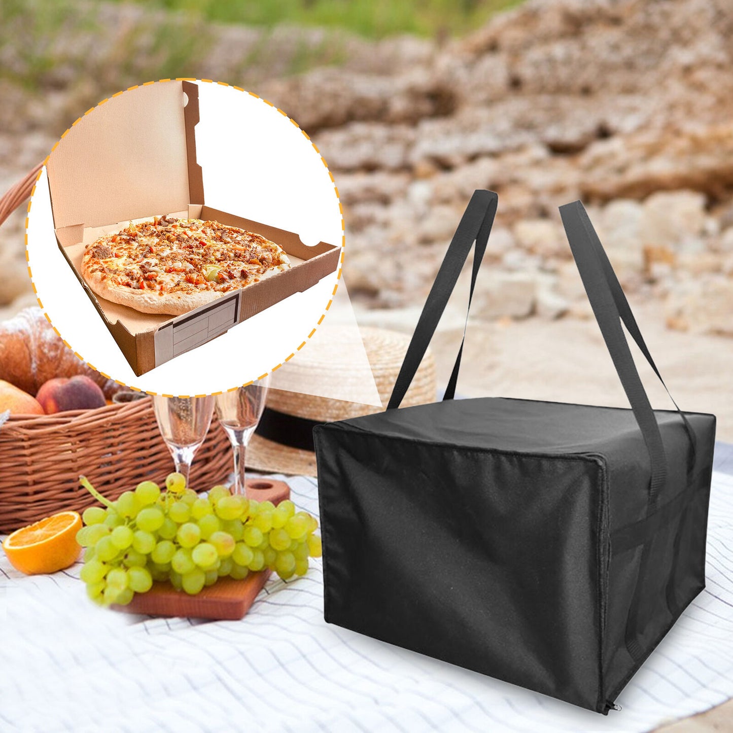 new Pizza Warmer Bag Food Delivery Bag Leakproof Insulated Bag,  Portable Food Bag koeek - KOEEK