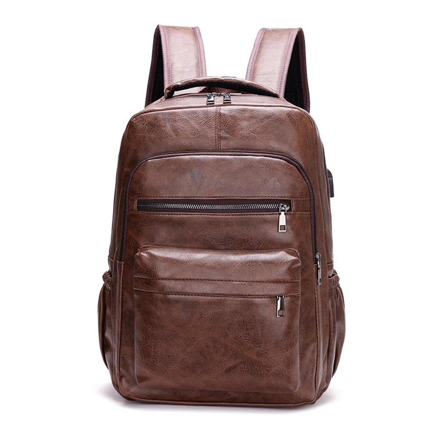 new Leather Laptop Backpack For Men Large Travel Vintage Backpack Waterproof College koeek - KOEEK