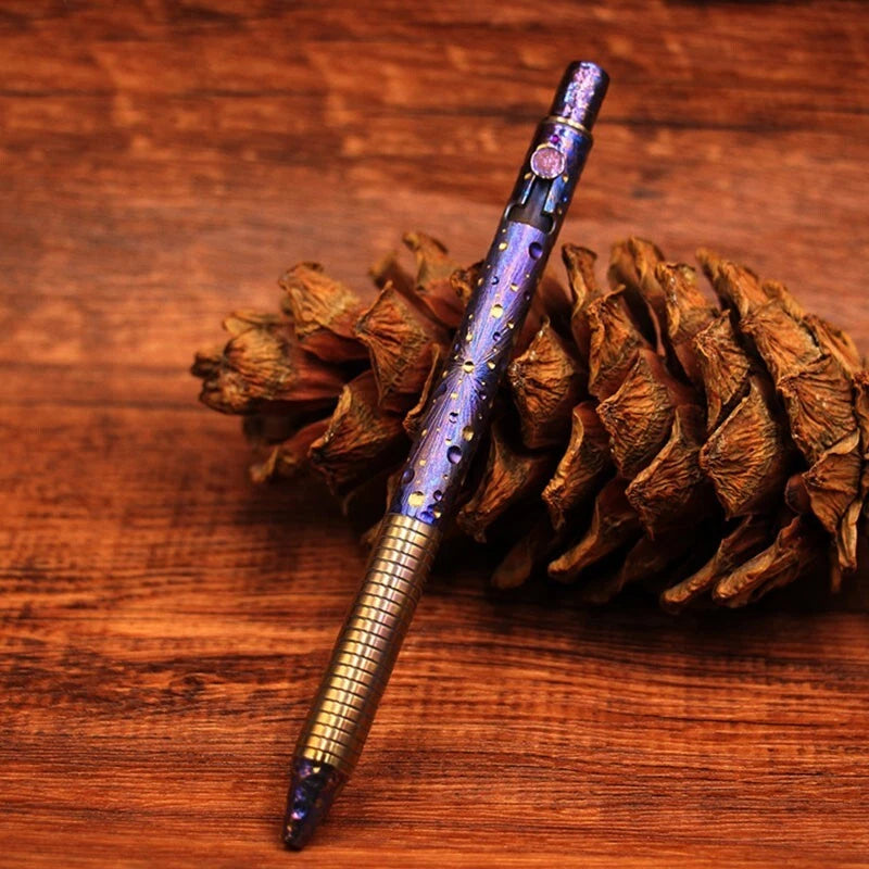 Titanium Practical Ballpoint Pen Signature Pen EDC Pocket Office Metal Pen 07FC0E-D4 - KOEEK
