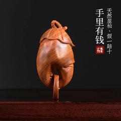 Hand-Held Money-Themed Crab Claw Decorative Item,  Charm Wood Carving 07FC0E-D4 - KOEEK