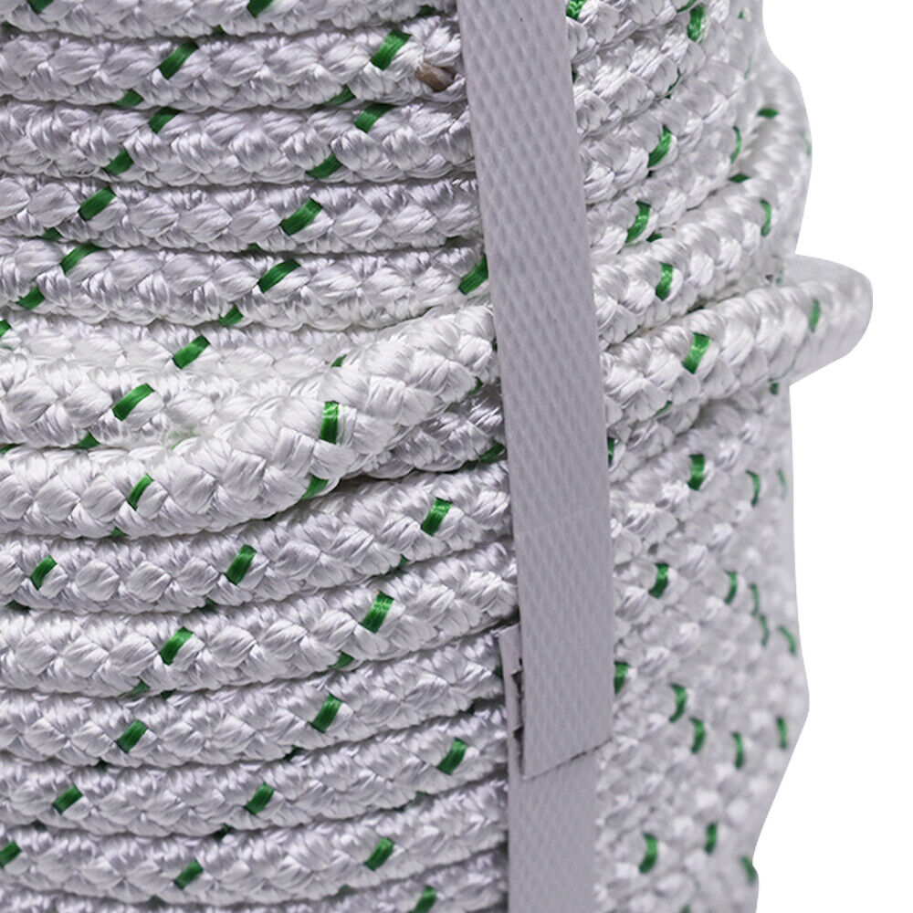 100FT Double Braid Polyester Rope 3/8'' 4800Lbs Breaking Strength