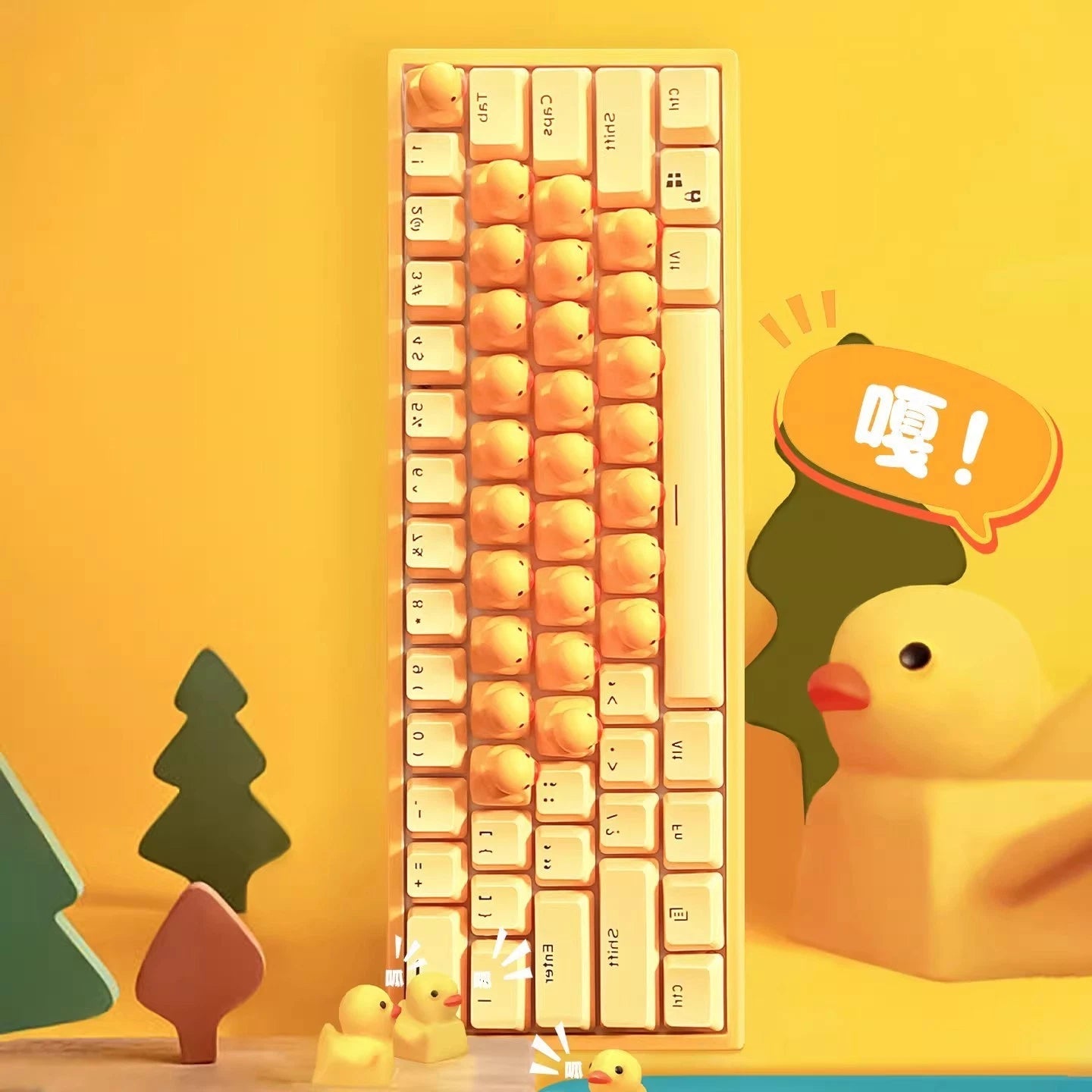 Cute Yellow Duck Mechanical Keyboard Press Crow USB Interface Keyboard Gifts 07FC0E-D4 - KOEEK