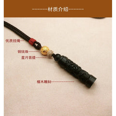 Sandalwood Dragon Pendant Sweater Chain Unisex Handmade Necklace Accessory Gift 07FC0E-D4 - KOEEK
