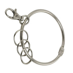 Metal Large Key Ring 7.7cm Big Key Holder Ring with Swivel Clasps 3 Split Rings 07FC0E-D4 - KOEEK