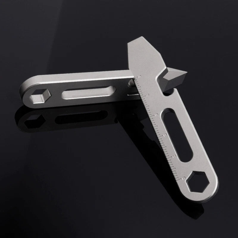 1PC Outdoor Mini Titanium Alloy Keychain Pry Bar Crowbar Opener EDC Multi Tools 07FC0E-D4 - KOEEK
