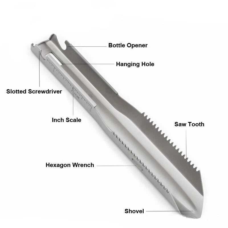 Portable Outdoor Titanium Multi Tools Camping Shovel Engineer GardeningShovelEDC 07FC0E-D4 - KOEEK