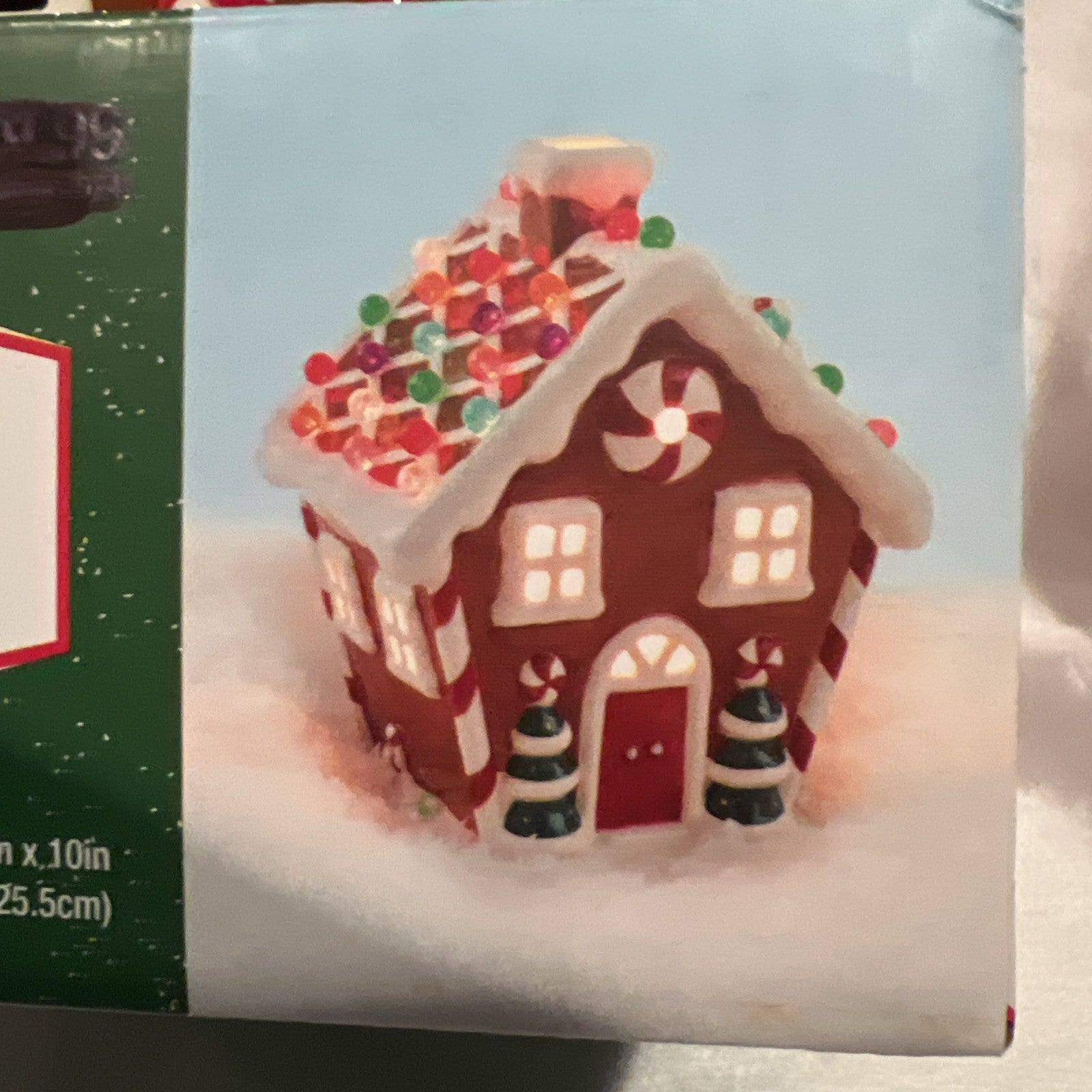 - Gingerbread House Ceramic Light Up-Retro Look 10" Christmas Nostalgic 07FC0E-D4 - KOEEK