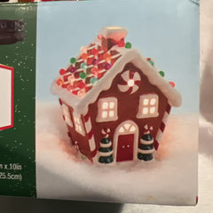 - Gingerbread House Ceramic Light Up-Retro Look 10" Christmas Nostalgic 07FC0E-D4 - KOEEK