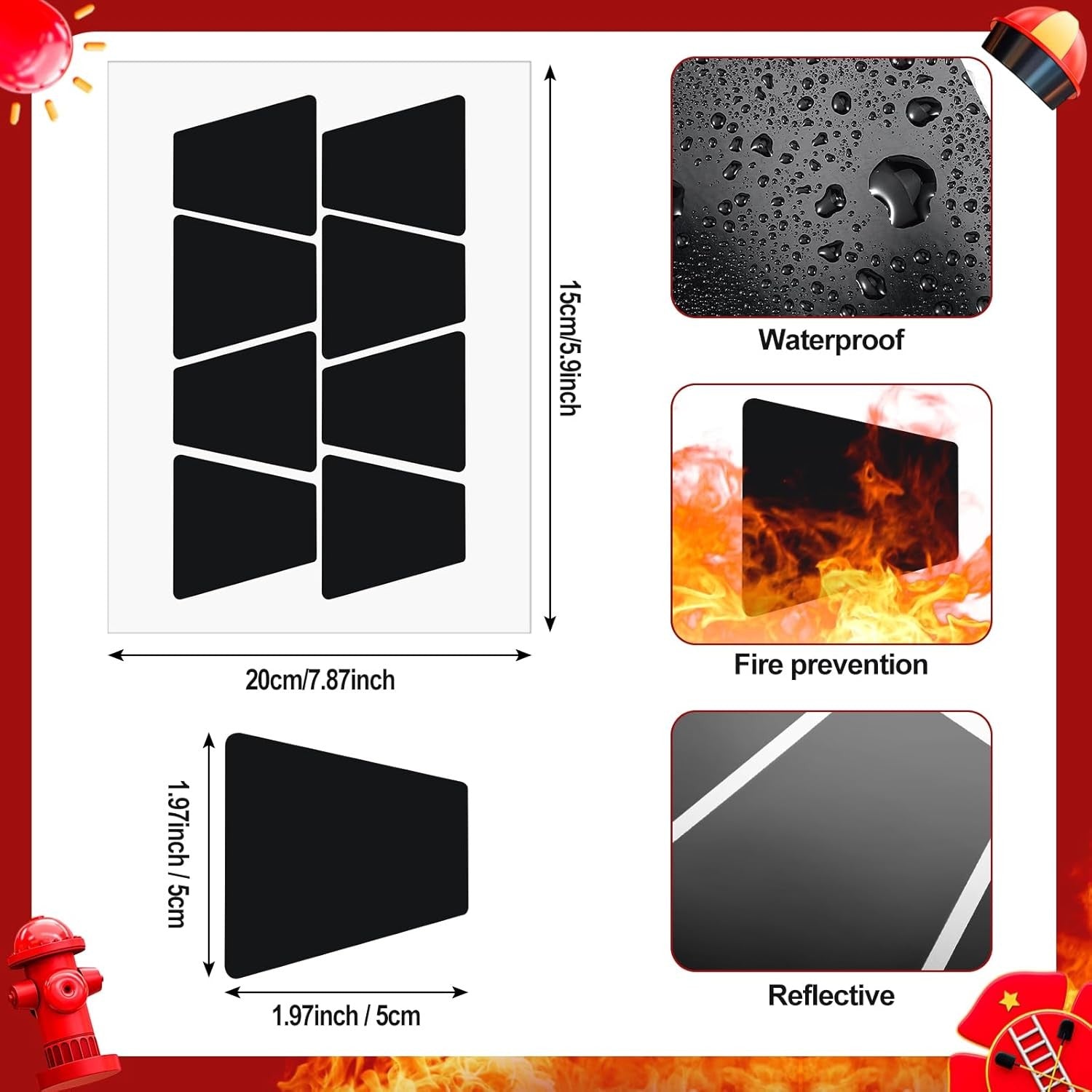 new 7 Pcs Firefighter Door Stopper with Helmet Band and Fire Stickers Set... 07FC0E-D4 - KOEEK