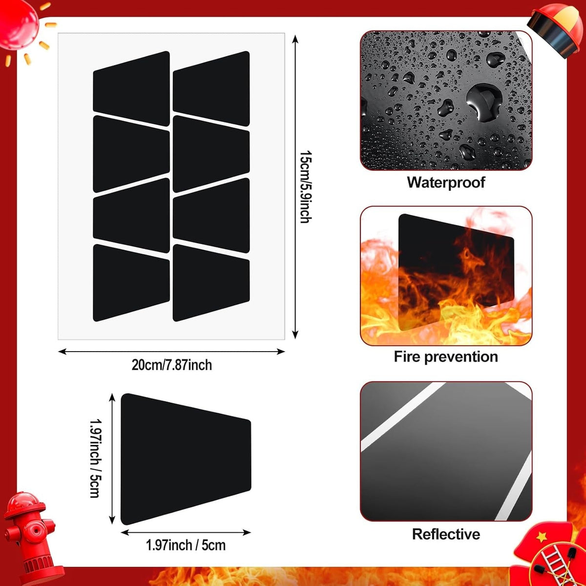 new 7 Pcs Firefighter Door Stopper with Helmet Band and Fire Stickers Set... 07FC0E-D4 - KOEEK